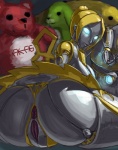 anus big_butt blonde_hair butt female genitals glowing glowing_eyes hair huge_butt looking_back machine not_furry pussy solo winding_key aka6 league_of_legends riot_games tencent orianna_(lol) humanoid robot digital_media_(artwork)