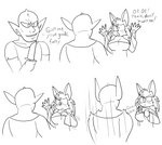 anthro big_breasts breasts broad_shoulders cleavage cleavage_storage clothed clothing dagger dialogue duo female gun held_at_gunpoint humor knife male melee_weapon pawpads ranged_weapon reversal role_reversal scared threatened threatening threatening_with_weapon weapon darkburst_(artist) frozarcold elf felid humanoid lion mammal pantherine comic hi_res monochrome sketch