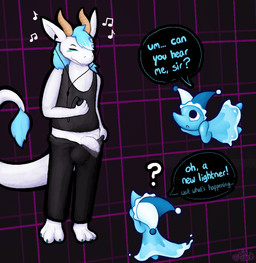 anthro biped blue_body blue_hair bottomwear bottomwear_pull bulge clothing clothing_pull dialogue earbuds electronics eyes_closed facial_markings feet female floppy_penis foreskin fur genitals group hair half-erect head_markings headphones highlights_(coloring) horn humanoid_genitalia humanoid_penis imminent_peeing listening_to_music looking_at_another male markings musical_note musical_symbol oblivious pants pants_pull penis question_mark shirt simple_background speech_bubble symbol tank_top topwear trio water white_body pincoosh deltarune mythology undertale_(series) languedoc darkner dragon elemental_creature furred_dragon furred_scalie mizzle_(deltarune) mythological_creature mythological_scalie scalie water_creature hi_res