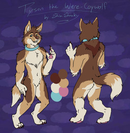 anthro male solo tysan shiashnaky mythology canid canine canis coyote coywolf hybrid mammal mythological_canine mythological_creature werecanid werecanine werecreature werewolf wolf hi_res model_sheet