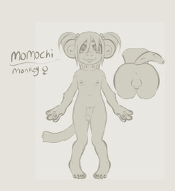 anthro anus balls bubble_butt butt femboy gender_symbol genitals male male_symbol nipples penis small_balls small_penis solo symbol young young_anthro young_male meowlynx zamzi haplorhine mammal monkey primate absurd_res hi_res model_sheet sketch