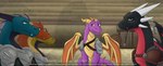 armor cadet choose_your_own_adventure dialogue female feral group horn knight mace male melee_weapon polearm shield spear sword tail text training warrior weapon wings apollyondragon activision mythology spyro_the_dragon cynder fan_character spyro dragon mythological_creature mythological_scalie scalie 2023 digital_drawing_(artwork) digital_media_(artwork) hi_res signature