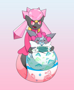 annoyed anthro blush bow_ribbon crystal diaper duo eyes_closed female grey_body grey_skin happy holding_another open_mouth pacifier rock imces abuniverse bunnyhopps nintendo pokemon carbink crystal_creature diancie elemental_creature generation_6_pokemon legendary_pokemon mineral_fauna pokemon_(species) rock_creature hi_res