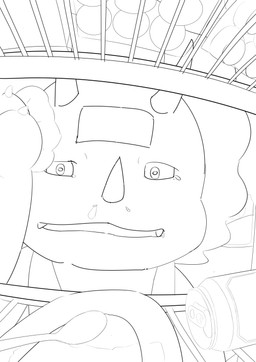 anthro male male/male solo boubaniq amagi_brilliant_park triken absurd_res hi_res monochrome
