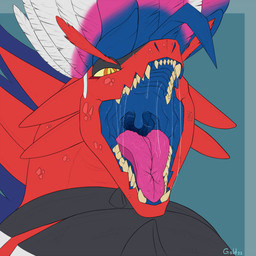 ambiguous_gender blue_mouth bodily_fluids chest_spines detailed_mouth dripping feathers feral gaping_mouth mouth_shot open_mouth palate_ridges pink_tongue pupils saliva saliva_drip saliva_string scales sharp_teeth slit_nostrils slit_pupils snout solo teeth tongue uvula drgn_gold nintendo pokemon ancient_pokemon apex_build_koraidon generation_9_pokemon koraidon legendary_pokemon paradox_pokemon pokemon_(species) 1:1 hi_res