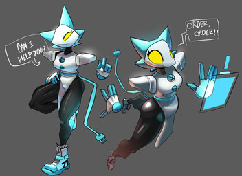 4_fingers anthro asking asking_viewer belt black_clothing blue_ears blue_hair blue_hands blue_tail breasts button_(fastener) cable_tail clipboard clothing dialogue dress electrical_plug_tail empty_eyes exclamation_point eyelashes female fingerless_gloves fingers floating_hands footwear gloves grey_background hair half-closed_eyes hand_on_hip handwear looking_at_viewer machine muscular muscular_female muscular_thighs narrowed_eyes on_one_leg shoes simple_background smug smug_expression smug_face sneakers solo speech_bubble standing tail talking_to_viewer text tiptoes white_body white_clothing white_dress white_face white_footwear white_gloves white_handwear white_shoes yellow_eyes miscuitsxd deltarune undertale_(series) tasque_manager darkner domestic_cat felid feline felis mammal robot absurd_res english_text hi_res