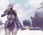 2015 absurd_res akieta_perrean anthro argonian armor bethesda_softworks big_breasts black_nipples black_sclera blush breasts camel_toe clothed clothing clothing_lift digital_media_(artwork) female hi_res horn huge_breasts looking_at_viewer microsoft nipples non-mammal_breasts panties pointy_breasts reptile scalie shaded shirt shirt_lift skygracer skyrim solo text the_elder_scrolls topwear unconvincing_armor underwear undressing