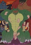 abs armor belly_scales biceps blue_body blue_skin blush bodily_fluids claws genitals green_body green_skin group humanoid_genitalia humanoid_penis male male/male multiple_doms multiple_doms_one_sub muscular muscular_male muscular_sub nude obliques pecs penis quads red_body red_skin scales submissive summoning_circle sweat taoist_talisman tongue tongue_out trio vein veiny_penis liuoie2 jackie_chan_adventures mythology dai_gui shendu tchang_zu dragon mythological_creature mythological_scalie scalie hi_res