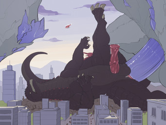 abdominal_bulge aircraft anal anal_fluids anal_penetration animal_genitalia animal_penis anthro ball_size_difference balls big_balls big_penis black_body black_scales blue_penis bodily_fluids bouncing_penis building building_destruction city claws clenched_teeth destruction dominant dripping duo equine_genitalia equine_penis extreme_size_difference finger_claws fist from_front_position genital_fluids genitals grey_body grey_scales helicopter huge_balls huge_penis larger_dom lying macro male male/male male_penetrated male_penetrating male_penetrating_male missionary_position on_back on_ground penetration penis penis_size_difference precum precum_drip ridiculous_fit rubble scales sex size_difference sky smaller_penetrated spread_legs spreading stretched_anus tail teeth toe_claws vehicle vein veiny_penis yellow_eyes prnbillion godzilla_(series) toho godzilla kaiju scalie 2024 2d_animation 4:3 animated digital_drawing_(artwork) digital_media_(artwork) frame_by_frame hi_res