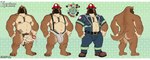 absurd_res anthro balls belt big_penis biped bodily_fluids brown_body brown_fur bulge canid canine canis clothed clothing color_swatch countershade_fur countershade_torso countershading cum cum_on_penis domestic_dog erection firefighter floppy_ears fur genital_fluids genitals glans hector_(midnight_blue) hi_res humanoid_genitalia humanoid_penis letterbox male mammal midnight_blue muscular muscular_anthro muscular_male nipples nude penis pubes solo tail vein veiny_penis