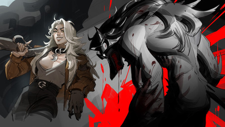 anthro biped blood blood_on_face bodily_fluids claws clothing collar collar_tag duo female finger_claws grin gun hair holding_gun holding_object holding_ranged_weapon holding_rifle holding_weapon jacket long_hair ranged_weapon rifle smile topwear torn_clothing trigger_discipline weapon white_hair yellow_eyes anninosart deadlock_(game) mythology valve lilah_silver canid canine human mammal mythological_canine mythological_creature werecanid werecanine werecreature werewolf 16:9 2026 digital_media_(artwork) hi_res widescreen