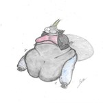 absurd_res animal_crossing anthro belly belly_overhang big_belly bovid bruce_(animal_crossing) caprine goat hi_res immobile leoz male mammal massive_belly morbidly_obese morbidly_obese_anthro morbidly_obese_male nintendo obese obese_anthro obese_male overweight overweight_anthro overweight_male simple_background solo