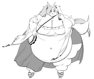 2_tails 5_fingers 5_toes :3 arms_bent bangs belly beverage big_belly big_breasts black_hair_tie blush blush_lines bottomwear breasts bubble_tea cleavage closed_smile clothed clothing crop_top curvy_figure double_chin drinking_straw eyebrows eyelashes fat_legs feet female fingers front_view grey_bottomwear grey_clothing grey_eyebrows grey_hair grey_skirt grey_tail hair holding_beverage holding_object huge_belly huge_breasts huge_thighs humanoid_feet lidded_eyes long_hair midriff morbidly_obese morbidly_obese_female morbidly_obese_humanoid mouth_closed multi_tail multicolored_hair navel_outline obese obese_female obese_humanoid overweight overweight_female overweight_humanoid pigtails plantigrade pointy_ears purse shirt simple_background skirt smile solo standing tail thick_thighs toes topwear two_tone_hair white_background white_clothing white_crop_top white_eyes white_flip_flops white_hair white_shirt white_tail white_topwear wide_hipped_female wide_hipped_humanoid comedii animal_humanoid canid canid_humanoid canine canine_humanoid fox_humanoid humanoid mammal mammal_humanoid tailed_humanoid 2024 absurd_res digital_drawing_(artwork) digital_media_(artwork) english_description full-length_portrait greyscale hi_res monochrome portrait shaded
