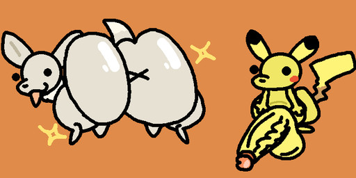 :3 all_fours ambiguous_gender anus balls big_butt big_penis butt duo fur genitals glistening glistening_butt grey_body grey_fur happy huge_butt huge_penis looking_at_another looking_back male open_mouth penis presenting presenting_hindquarters simple_background star tail tail_motion thick_thighs twerking x_anus yellow_body nxyitn nintendo pokemon eevee generation_1_pokemon pikachu pokemon_(species) shiny_pokemon 2d_animation aliasing animated digital_media_(artwork) loop seamless_loop