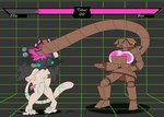 absurd_res anthro box box_(birkinbox) breasts character_name container dirtymac domestic_cat duo ellie_(birkinbox) felid feline felis female fight fighting_game fighting_game_ui gameplay_mechanics gui health_bar hi_res mammal transformation