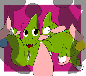anthro backsack balls bodily_fluids butt cum cum_inside cum_on_body double_footjob erection feet female female_anthro foot_fetish foot_play footjob genital_fluids genitals green_body green_skin group handjob hot_dogging male male/female male/male male_anthro nude penetration penile penis semi-anthro sex simple_background smile vaginal vaginal_penetration vulva thefablednekos nintendo pokemon jay_(thefablednekos) generation_2_pokemon larvitar pokemon_(species) 2015 character_request digital_media_(artwork) hi_res