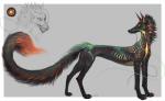 ambiguous_gender feral grey_background scales simple_background solo nukerooster asian_mythology east_asian_mythology japanese_mythology mythology canid canine fox fox_spirit hybrid mammal mythological_creature mythological_scalie scalie 2018 digital_media_(artwork)