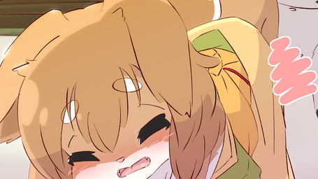 anthro blush censor_bar clothing duo eyes_closed female loli male male/female open_mouth young young_anthro aogitsune_jitto canid canine canis domestic_dog mammal 16:9 2020 animated animated_png censored loop mosaic_censorship widescreen