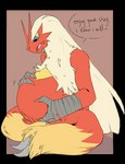 2017 3_fingers 3_toes abdominal_bulge alpha_channel ambiguous_gender ambiguous_pred anthro anthro_pred archived_source avian avian_feet beak belly big_belly bird blaziken blue_eyes border brown_background claws dialogue digital_media_(artwork) digitigrade english_text fan_character feathers feet finger_claws fingers flat_colors fully_inside generation_3_pokemon grey_claws hand_on_belly hi_res holding_belly male_(lore) nintendo nude offscreen_character open_beak open_mouth oral_vore pink_tongue pokemon pokemon_(species) red_beak red_body red_feathers saltyratchan scuted_arms scutes simple_background sitting soft_vore solo tan_body tan_feathers terramite text three-quarter_view toe_claws toes tongue transparent_border vore yellow_body yellow_feathers yellow_sclera