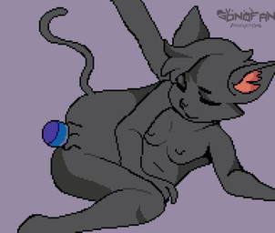 anthro anthro_penetrated black_body black_fur blush bodily_fluids butt cum cum_from_vagina cum_in_vagina cum_inside cum_while_penetrated disembodied_penis ejaculation female female_anthro female_penetrated fluffy fluffy_ears fluffy_hair fur genital_fluids genitals hair leaking_cum lying lying_on_ground male male/female male_penetrating male_penetrating_female nude on_ground on_side orgasm penetration penile penile_penetration penis penis_in_vagina raised_tail sex simple_background spread_legs spreading tail tail_motion vaginal vaginal_fluids vaginal_penetration vulva sonofan animated digital_media_(artwork) pixel_(artwork) pixel_animation