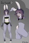 absurd_res anthro butt digital_media_(artwork) female hi_res june_sachiel kaiwhero lagomorph leporid mammal nude rabbit simple_background solo tail