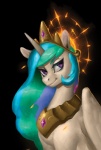 black_background female feral hair horn long_hair multicolored_hair purple_eyes simple_background solo wings eosphorite friendship_is_magic hasbro my_little_pony mythology princess_celestia_(mlp) equid equine mammal mythological_creature mythological_equine winged_unicorn 2017