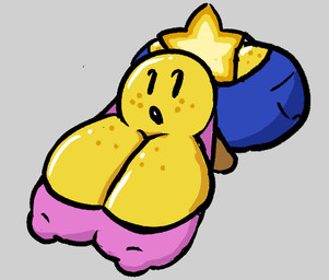 big_breasts big_butt bottomwear breasts butt clothing denim denim_bottomwear denim_clothing female freckled_breasts freckled_butt freckled_face freckles huge_breasts huge_butt hyper hyper_breasts hyper_butt jeans nipple_outline nipples_visible_through_clothing pants solo dustbunny404 mario_and_luigi_(series) mario_bros nintendo starlow star_sprite waddling_head