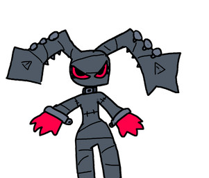 anthro black_body black_collar black_eyes butt butt_pose collar cuff_(restraint) female female_anthro floppy_ears pose presenting presenting_hindquarters red_hands red_sclera red_teeth restraints sharp_teeth simple_background solo teeth white_background sharpybutts beltz_(jumpbreak96) lagomorph leporid mammal rabbit 2_frame_animation animated animated_gif digital_media_(artwork) short_playtime