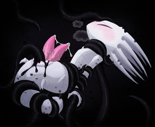 2_penises anal anal_penetration animal_genitalia animal_penis anthro black_cum black_tentacles blush blush_lines bodily_fluids breath colored_cum contrast crown cum cum_string cum_while_penetrated ejaculation erection eyes_closed genital_fluids genitals hands-free hands_behind_back headgear hemipenes male male_anthro male_penetrated multi_genitalia multi_penis neck_grab panting penetration penis restrained restrained_by_tentacles royalty slim_anthro slim_male solo spiked_penis spikes spikes_(anatomy) tentacle_around_arm tentacle_around_neck tentacle_around_tail tentacle_in_ass tentacle_penetration tentacles unusual_bodily_fluids unusual_cum unusual_genital_fluids white_body white_skin unknown_artist hollow_knight_(franchise) team_cherry pale_king_(hollow_knight) arthropod deity void_tendrils full-length_portrait hi_res portrait