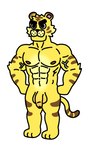 abs anthro biceps genitals male mint_disaster muscular pecs penis simple_background solo standing stripes vein veiny_muscles white_background animal_crossing nintendo tybalt_(animal_crossing) felid mammal pantherine tiger hi_res