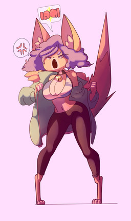 angry anthro bell bell_collar big_breasts big_ears biped breasts cleavage clothed clothing collar cross-popping_vein curvy_figure digitigrade exposed_shoulder feet female fluffy fluffy_tail hourglass_figure huge_breasts imminent_fight inner_ear_fluff jacket jingle_bell jingle_bell_collar navel open_mouth pupils raised_tail skimpy_topwear slit_pupils small_feet solo tail topwear tuft undressing_self wide_hips rabiosin domestic_cat felid feline felis mammal 2021 absurd_res hi_res