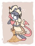 anthro clothing dress female maid_uniform scared solo uniform circusoflemurs mammal mouse murid murine rodent hi_res