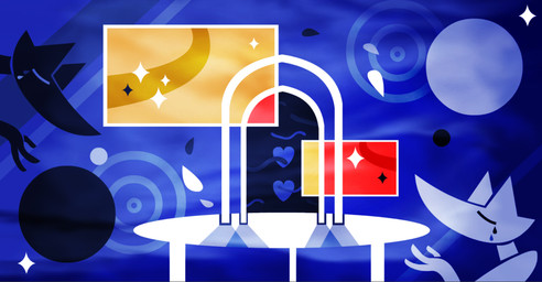 abstract_background ambiguous_gender anthro bodily_fluids crying duo heart_symbol moon silhouette symbol tears shane_frost canid canine fox mammal hi_res