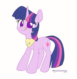 bib cutlery female feral fork horn kitchen_utensils simple_background smile solo tongue tongue_out tools ponionyy friendship_is_magic hasbro my_little_pony mythology twilight_sparkle_(mlp) equid equine mammal mythological_creature mythological_equine unicorn hi_res