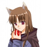 apple blush brown_hair eating eyes_closed fangs female food fruit grey_inner_ear_fluff hair happy inner_ear_fluff plant red_eyes solo teeth tuft unknown_artist spice_and_wolf holo_(spice_and_wolf) animal_humanoid canid canid_humanoid canine canine_humanoid felid humanoid mammal mammal_humanoid wolf_humanoid 2d_animation animated short_playtime