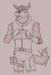 anthro brown_body brown_fur cheek_tuft clothed clothing eyes_closed facial_tuft fingerless_gloves fully_clothed fur gloves handwear headgear index_to_index male neck_tuft pink_tongue smile tongue topwear tuft vest trash_bear epic_games fortnite wendell_(fortnite) canid canine canis mammal wolf 2023 absurd_res digital_media_(artwork) hi_res portrait three-quarter_portrait