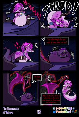 anthro belly big_belly black_body black_fur duo endo fangs fatal female fur grey_body grey_fur group hunting implied_fatal internal jewelry male male/female oral_vore overweight pink_body pink_scales same_size_prey scales teeth text unwilling_prey vore weight_gain wings paccarigoat lucifer_(paccarigoat) pink_kobold_(paccarigoat) bovid caprine demon goat kobold mammal reptile scalie vampire absurd_res english_text hi_res genderfluid_(lore)