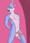 2017 absurd_res anthro antlers arms_tied balls bdsm biped bodily_fluids bondage bound canid canine deer digital_drawing_(artwork) digital_media_(artwork) erection fox front_view fur genital_fluids genitals hans_blarev hi_res horn humanoid humanoid_genitalia humanoid_penis hybrid looking_away male mammal nude open_mouth penis pesimist portrait precum simple_background solo standing three-quarter_portrait tied_to_pole tongue