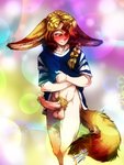 big_ears big_penis blonde_hair blush blushing_profusely bodily_fluids bottomless braided_hair brown_hair clothed clothing clothing_lift colorful_background dripping dripping_penis ears_down embarrassed erection femboy fluffy fluffy_tail foreskin fox_tail fur genital_fluids genitals hair heterochromia large_shirt long_hair looking_away male pale_skin penis pivoted_ears precum precum_drip pubes red_eyes shirt shirt_lift shy solo t-shirt tail topwear yellow_body yellow_eyes yellow_fur socchinn ichihara_hoshiko_(socchinn) animal_humanoid canid canid_humanoid canine canine_humanoid fennec_fox fennec_humanoid fox fox_humanoid humanoid mammal mammal_humanoid true_fox colorful_theme digital_drawing_(artwork) digital_media_(artwork) hi_res signature