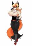 anthro big_breasts book bottomwear breasts clothing eyewear female footwear glasses hair high_heels huge_breasts librarian markings mole_(marking) shirt shoes skirt solo topwear sagestrike2 canid canine fox mammal absurd_res hi_res