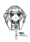 anthro asian_clothing black_nose blush chinese_clothing chinese_knot clothing east_asian_clothing female hair smile solo text upper_body tyson_tan freedom_planet galaxytrail milla_basset basset_hound canid canine canis domestic_dog hunting_dog mammal scent_hound 2017 english_text hi_res signature