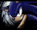 anthro black_bars blue_body blue_fur blue_hair ear_piercing evil_grin fur green_eyes grin hair heterochromia male piercing red_eyes smile solo teeth shadreym sega sonic_the_hedgehog_(series) sonic_the_hedgehog eulipotyphlan hedgehog mammal 2012 letterbox