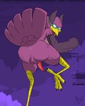 anthro anus balls beak butt eyewear feathers feet genitals goggles looking_at_viewer looking_back male nude penis presenting presenting_anus presenting_hindquarters smile solo talons tapering_penis toes stinkup rivals_of_aether wrastor avian bird 2021 hi_res