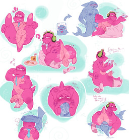 accessory anal anal_penetration anthro anthro_on_anthro anthro_penetrated anthro_penetrating anthro_penetrating_anthro anus balls big_butt blush bodily_fluids butt dialogue dorsal_fin duo electronics erection facesitting fin flukes foreskin front_view genital_fluids genitals grey_body headphones humanoid_genitalia humanoid_penis interspecies juice_box legs_up lemon_testicles looking_back looking_pleasured lotion_bottle male male/male male_penetrated male_penetrating male_penetrating_male masturbation mostly_nude musk necktie necktie_only nipples nude on_pillow one_sock onomatopoeia oral oral_penetration partially_retracted_foreskin penetration penile penile_penetration penis penis_in_ass penis_in_mouth penis_on_face pillow pink_body plate precum question_mark rear_view sex short_tail side_view simple_background sitting sitting_on_another solo sound_effects sweat tablet_computer tail tapering_tail text tissue_box vein veiny_penis goonerboi gameoverse glitch_productions flappers_(gameoverse) gobbles_(gameoverse) aquatic cetacean dinosaur dolphin mammal prehistoric_species reptile scalie toothed_whale 2026 digital_media_(artwork) english_text hi_res multiple_images