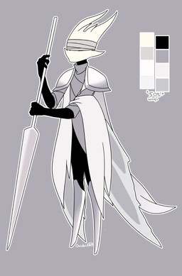 anthro armor bandage bandage_on_face black_body cape cloak clothing color_swatch covered_eyes female grey_background robe simple_background slim solo weapon wings onidrif hollow_knight:_silksong hollow_knight_(franchise) team_cherry cicuta_(nickzilla) arthropod humanoid insect vessel_(species) hi_res