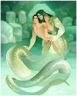 anthro apode balls black_hair duo erection from_behind_position genitals hair humanoid_face humanoid_genitalia humanoid_penis interspecies legless male male/male nipples nude partially_submerged penis pubes scales serpentine sex smile split_form water somanyfangs animal_humanoid draconcopode human humanoid lamia mammal reptile reptile_humanoid scalie scalie_humanoid snake snake_humanoid 2020 digital_media_(artwork) hi_res