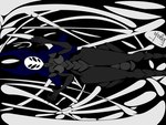 6_eyes anthro black_background black_eyes breasts clothed clothing curvy_figure female genitals mask multi_eye partially_clothed pussy silk simple_background solo fogata hollow_knight team_cherry herrah_(hollow_knight) arachnid arthropod spider 4:3 absurd_res hi_res