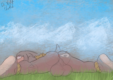 anthro balls bdsm big_balls bodily_fluids bondage bound butt butt_focus cum cum_fart embarrassed eye_roll feet feet_tied fur genital_fluids genitals grass huge_balls humanoid_feet legs_tied lying lying_on_grass lying_on_ground male mountain on_front on_grass on_ground paws penis plant plantigrade purple_eyes red_body red_fur red_skin rope soles solo spread_legs spreading de_volt sega sonic_the_hedgehog_(series) knuckles_the_echidna echidna eulipotyphlan hedgehog mammal monotreme hi_res sketch