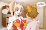 2021 3:2 5_fingers alisa_(iskra) anthro blonde_hair breast_grab breasts clothed clothing comic dash_ravo detailed_background deymos digital_media_(artwork) domestic_cat duo ear_piercing ear_ring felid feline felis female fingers hair hand_on_another's_breast hand_on_breast intraspecies iskra jurgen_(iskra) mammal open_mouth piercing ring_piercing smile teeth tongue