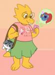 blush cellphone clothed clothing dress duo electronics eyewear glasses happy phone pink_background shirt simple_background smile teeth topwear determinedtomato mew_mew_kissy_cutie undertale undertale_(series) alphys mew_mew_(undertale) undyne animal_humanoid cat_humanoid felid felid_humanoid feline feline_humanoid humanoid lizard mammal mammal_humanoid reptile scalie digital_media_(artwork) hi_res